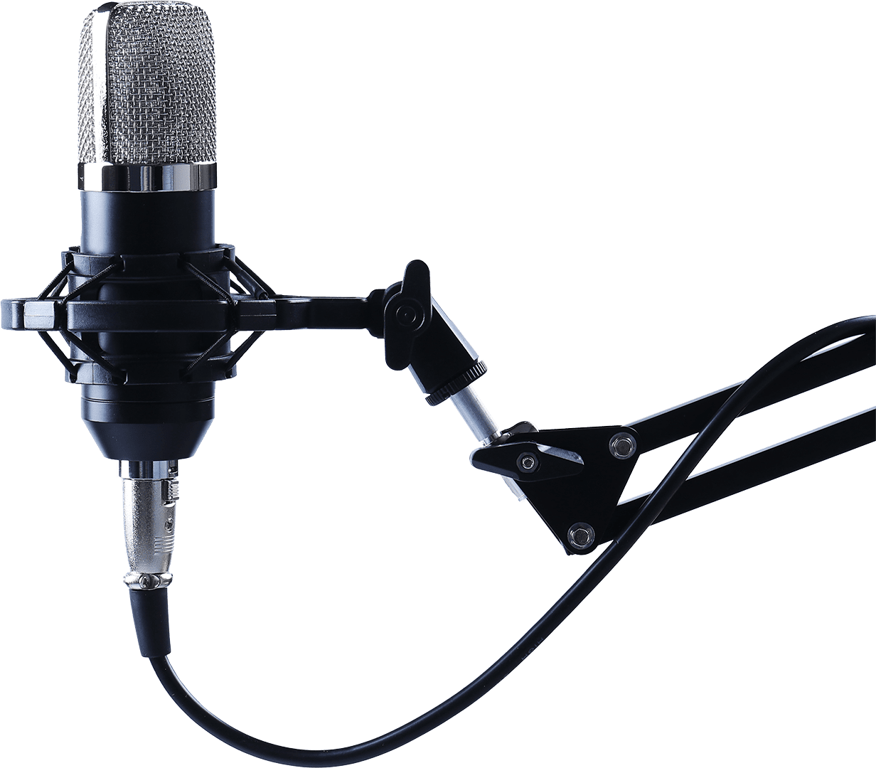 A microphone recording audio